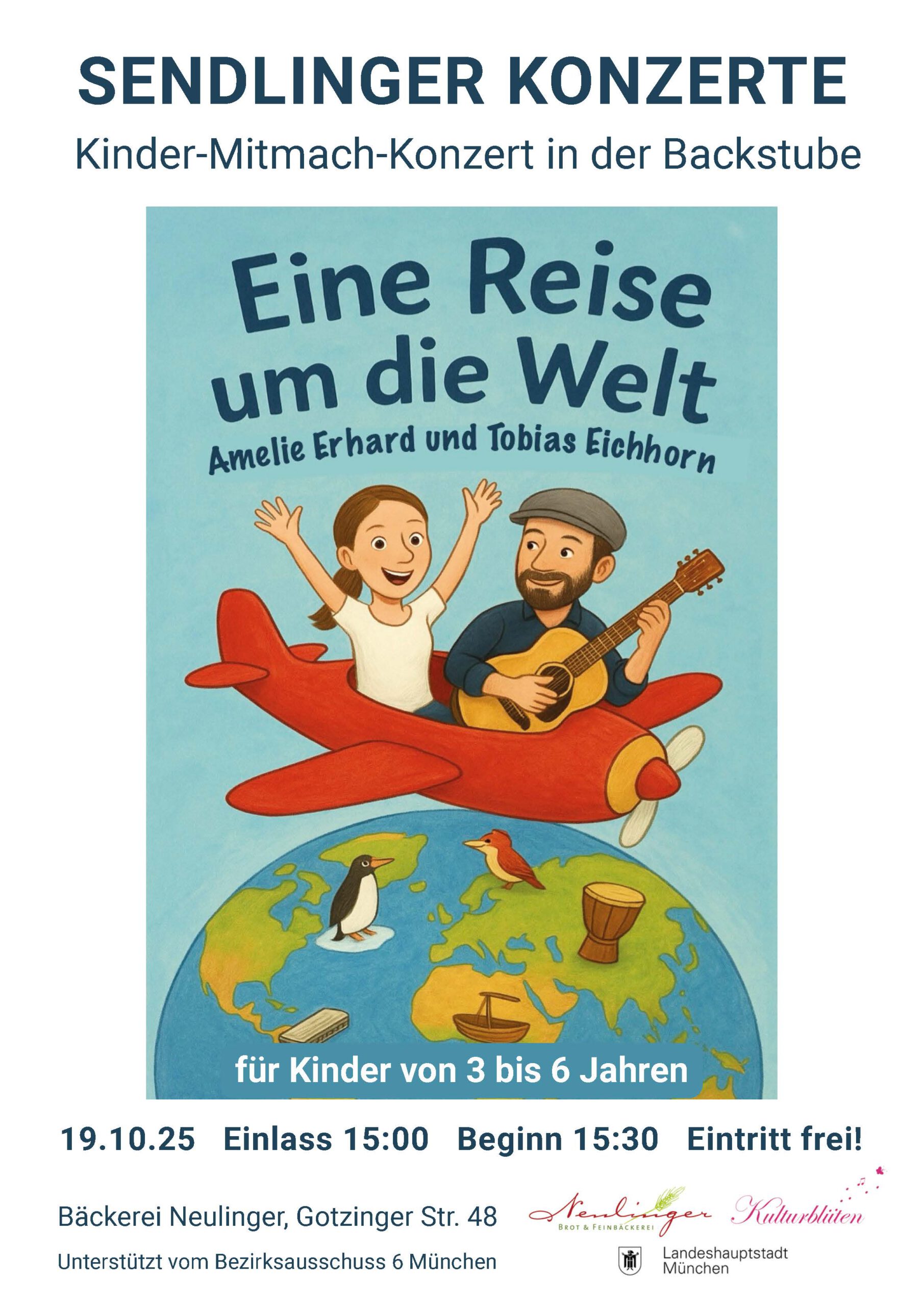 Kindermitmachkonzert1 Herzliche Einladung zum Kinder-Mitmach-Konzert am 19.10.2025 in unserer Backstube: Eine Reise um die Welt